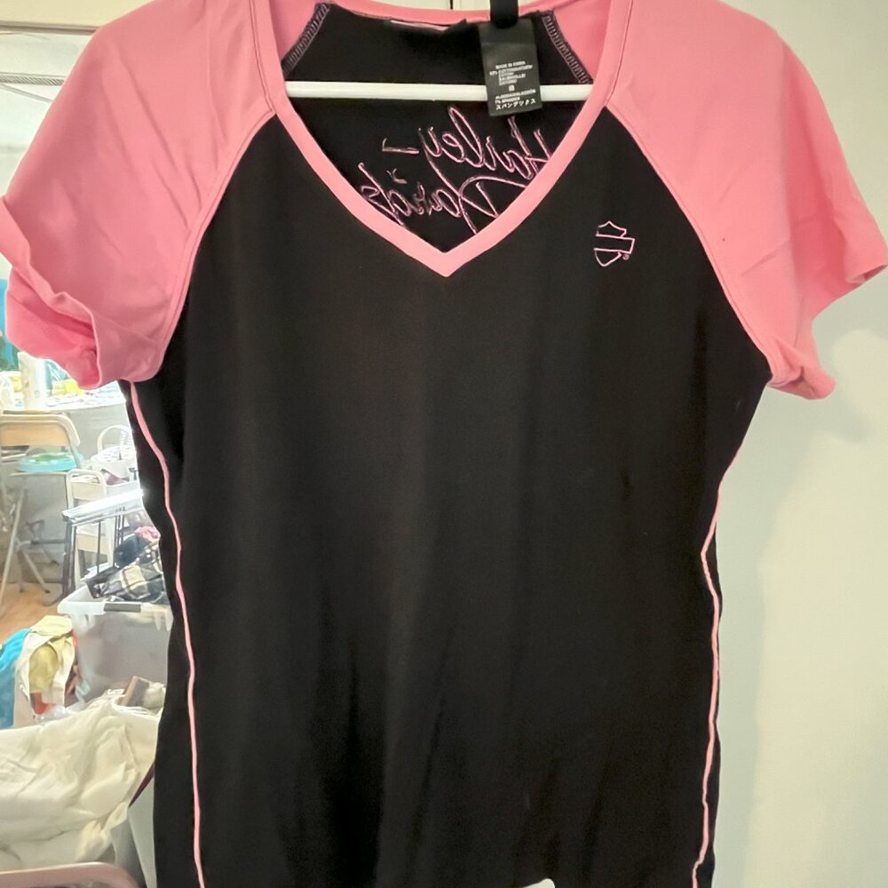 Harley Davidson women's black and pink shirt
